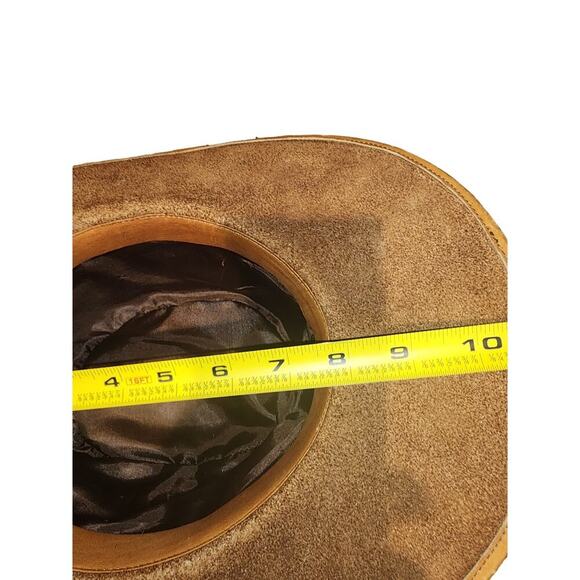 Leather Outback Style Hat sz 6 3/4 - 6 7/8 - Picture 9 of 10